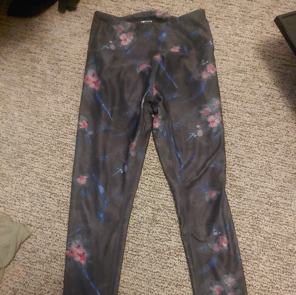 Grey floral leggings